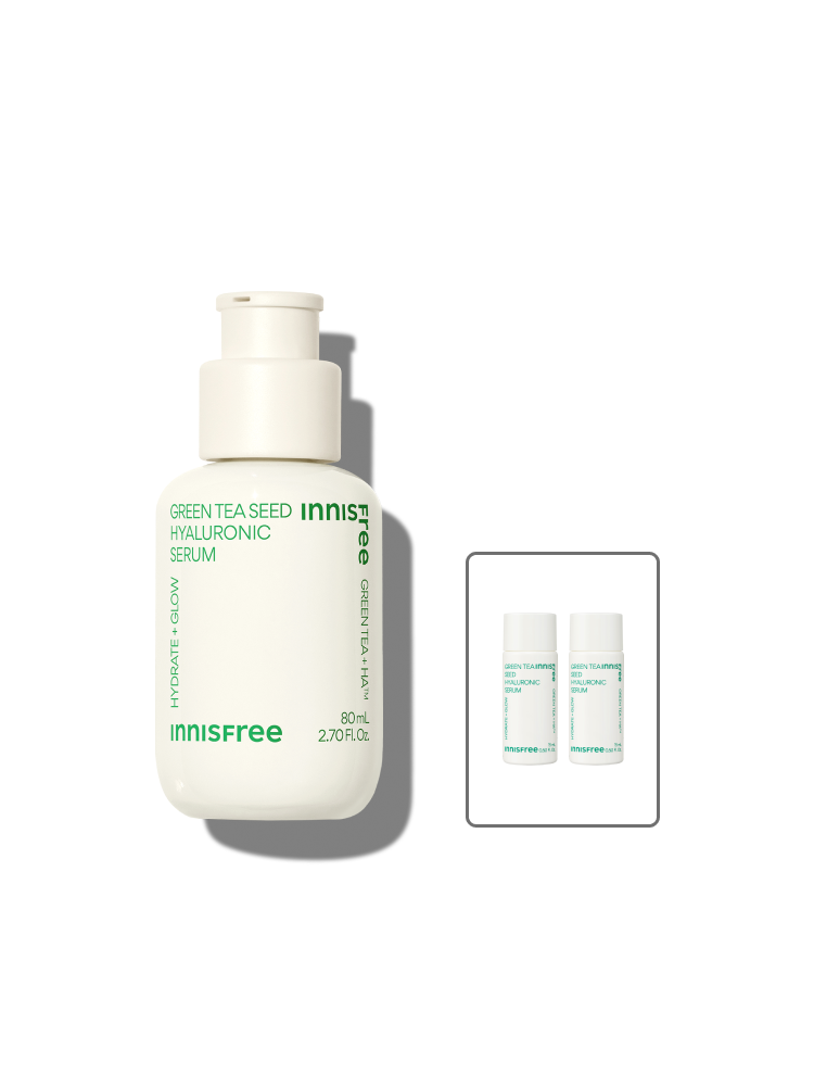 Green tea+HA™*이 함유된 순간 흡수 텍스쳐가 단숨에 피부 속건조를 개선하고 안정된 수분 밸런스로 피부를 건강하게 가꾸어주는 수분 세럼 *오직 피부 보습을 위해 개발된 녹차(뷰티그린티™) 추출물+ 흡수력과 지속력이 보다 강한 히알루론산으로 이루어진 강력한 수분 콤플렉스