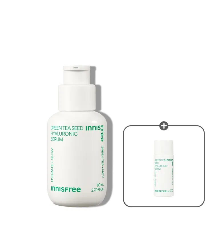 물보다 빠르게 피부 각질층 15층까지 한번에 침투하여 피부 건조 단숨에 해결! 72시간 보습지속, 수분 플럼핑 효과로 느끼는 초 밀착 수분광 이니스프리 추천 수분 세럼! 그린티 히알루론산 수분 세럼 