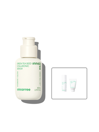Green tea+HA™*이 함유된 순간 흡수 텍스쳐가 단숨에 피부 속건조를 개선하고 안정된 수분 밸런스로 피부를 건강하게 가꾸어주는 수분 세럼 *오직 피부 보습을 위해 개발된 녹차(뷰티그린티™) 추출물+ 흡수력과 지속력이 보다 강한 히알루론산으로 이루어진 강력한 수분 콤플렉스