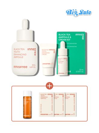 [대용량] 블랙티 앰플 대용량 스페셜 세트 / 미백 탄력케어 피부결 보습