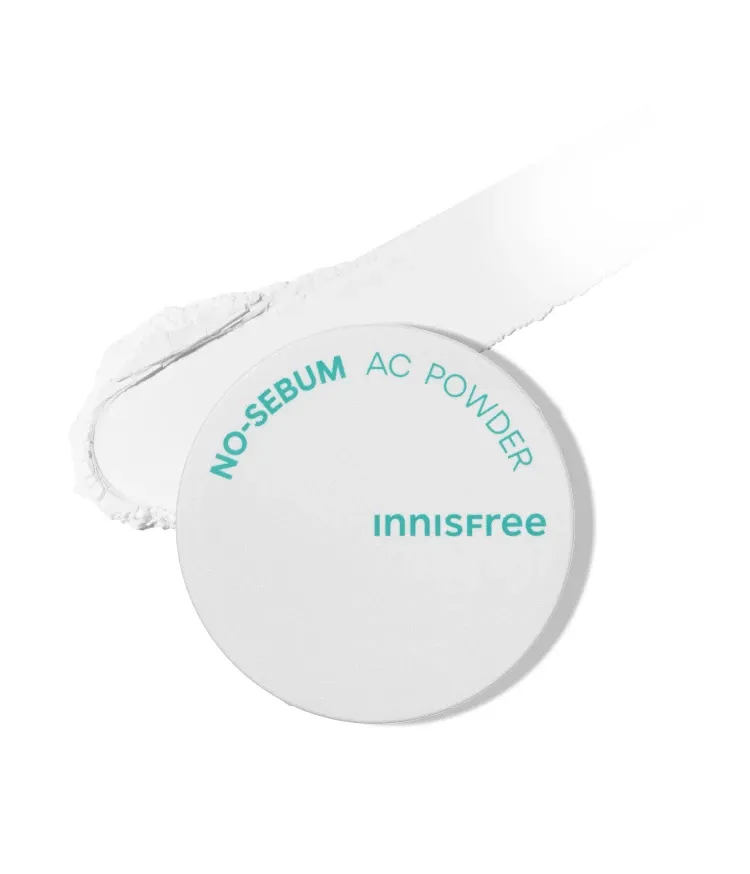 트러블 피부 메이크업 고민 완전정복! AC(Actual Care) 콤플렉스가 함유된 포뮬러가 과다 분비된 피지의 밸런스를 맞추는데 도움을 주고 유수분 밸런스로 속건조 없는 편안한 사용감을 주는 이니스프리 노세범 AC 파우더