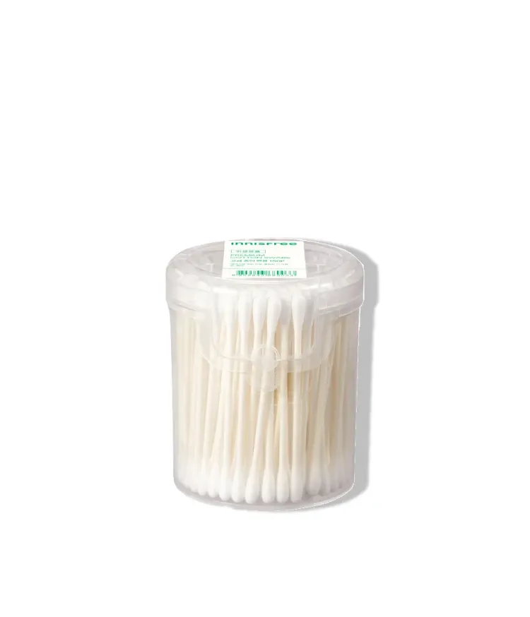 아이메이크업(눈화장)이 번졌을 때 또는 부분 클렌징에 쓰기 좋고 순면으로 만들어진 잘 부러지지 않고 위생적으로 사용 가능한 이니스프리 고급 종이 면봉