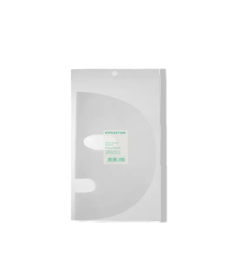 스킨, 에센스, 가루팩, 모델링팩 등 피부 컨디션에 맞춰 다양한 팩으로 사용할 수 있고 부드러운 촉감과 피부에 밀착되어 영양 흡수를 도와주는 이니스프리 팩 마스크 시트