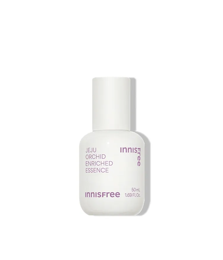 자연스러운 윤기를 머금어 빛나는 피부를 선사하는 탄력광채 에센스! 쫀쫀하게 채워지는 농축감 있는 텍스처로 파부에 탄탄한 탄력감을 선사해주는 이니스프리 한란 인리치드 에센스