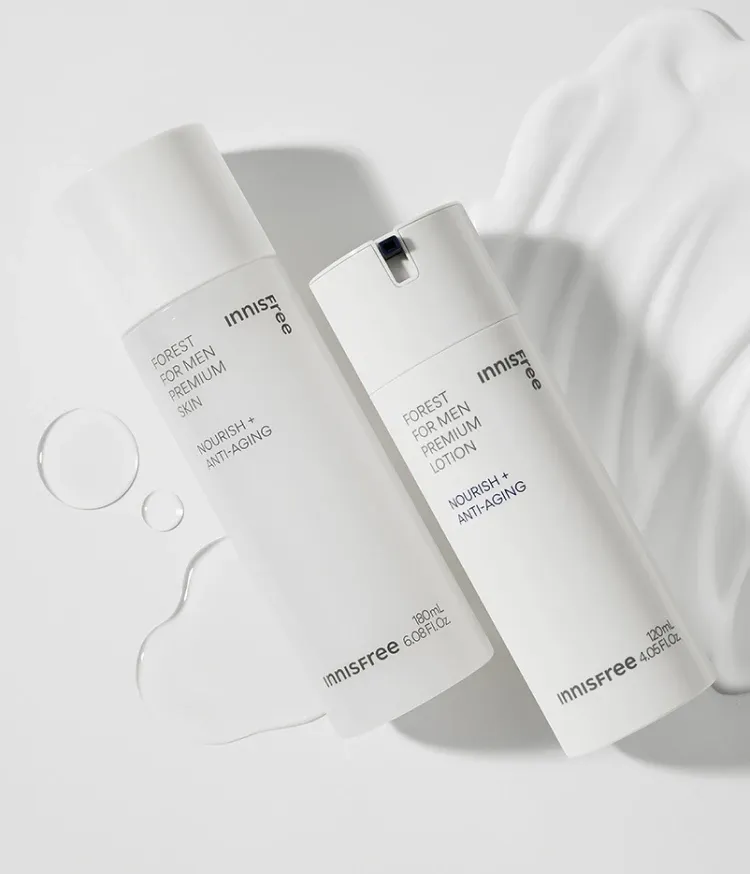 남성 피부 노화의 징후인 탄력 저하 및 칙칙한 피부톤 고민을 개선하여, 탄탄하고 활력 넘치는 피부로 가꾸어 주는 고보습 안티에이징 2종 세트