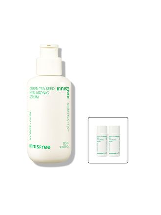 Green tea+HA™*이 함유된 순간 흡수 텍스쳐가 단숨에 피부 속건조를 개선하고 안정된 수분 밸런스로 피부를 건강하게 가꾸어주는 수분 세럼 *오직 피부 보습을 위해 개발된 녹차(뷰티그린티™) 추출물+ 흡수력과 지속력이 보다 강한 히알루론산으로 이루어진 강력한 수분 콤플렉스