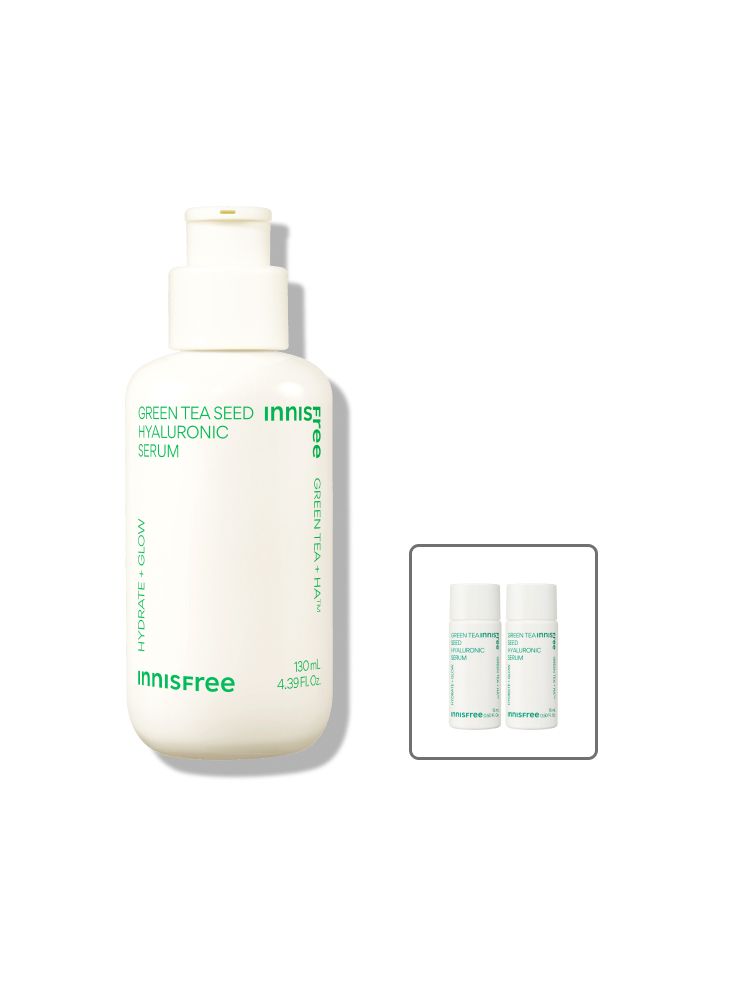 Green tea+HA™*이 함유된 순간 흡수 텍스쳐가 단숨에 피부 속건조를 개선하고 안정된 수분 밸런스로 피부를 건강하게 가꾸어주는 수분 세럼 *오직 피부 보습을 위해 개발된 녹차(뷰티그린티™) 추출물+ 흡수력과 지속력이 보다 강한 히알루론산으로 이루어진 강력한 수분 콤플렉스