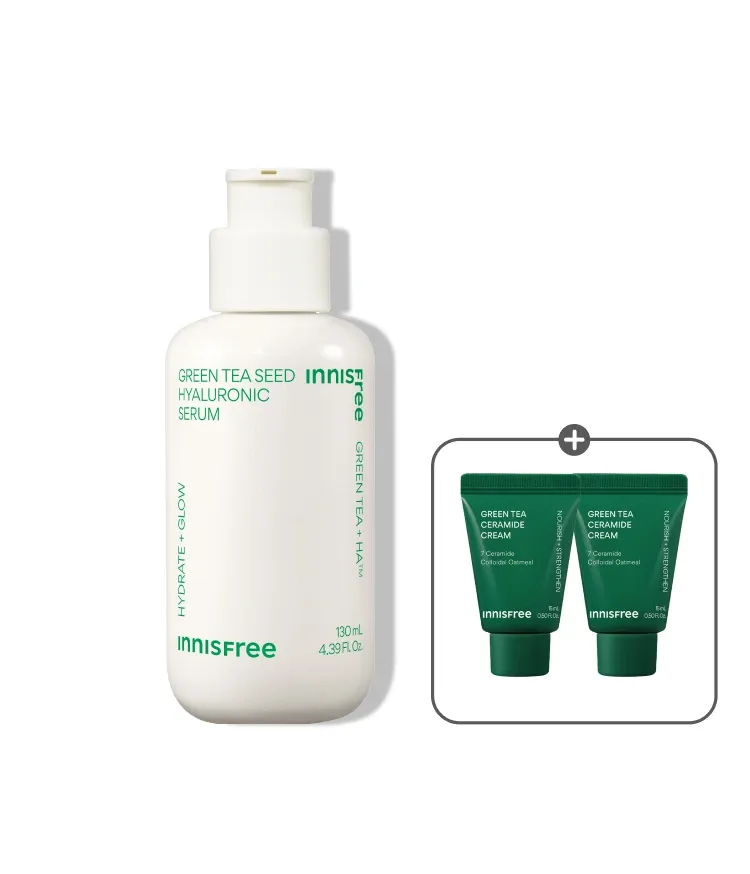 물보다 빠르게 피부 각질층 15층까지 한번에 침투하여 피부 건조 단숨에 해결! 72시간 보습지속, 수분 플럼핑 효과로 느끼는 초 밀착 수분광 이니스프리 추천 수분 세럼! 그린티 히알루론산 수분 세럼 