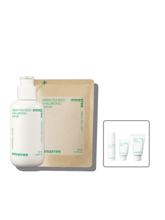 Green tea+HA™*이 함유된 순간 흡수 텍스쳐가 단숨에 피부 속건조를 개선하고 안정된 수분 밸런스로 피부를 건강하게 가꾸어주는 수분 세럼