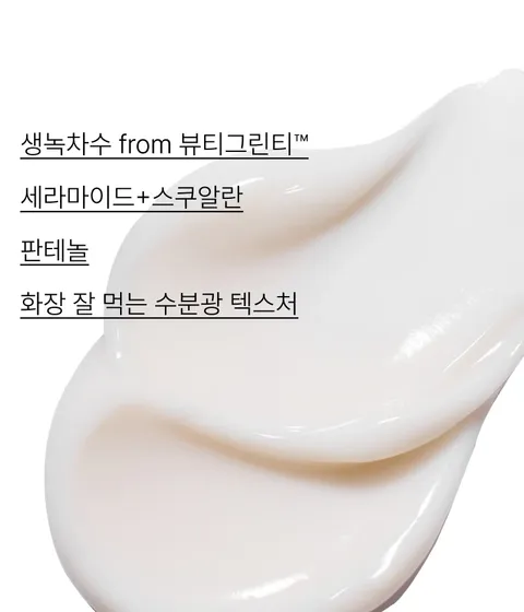 자극 받은 피부를 평온하게 진정, 수분-평정 크림 그린티와 5종 히알루론산의 만남으로 10초만에 흡수, 100시간 지속되는 수분 밸런스, 이니스프리 대표 수분크림 추천! 그린티 히알루론산 수분 크림