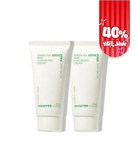 [80mL]그린티 히알루론산 수분크림 더블 패키지