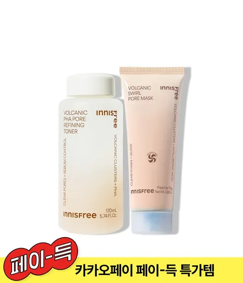 화산송이 모공 듀얼 마스크팩 110g + 화산송이 모공 매끈결 토너 170mL