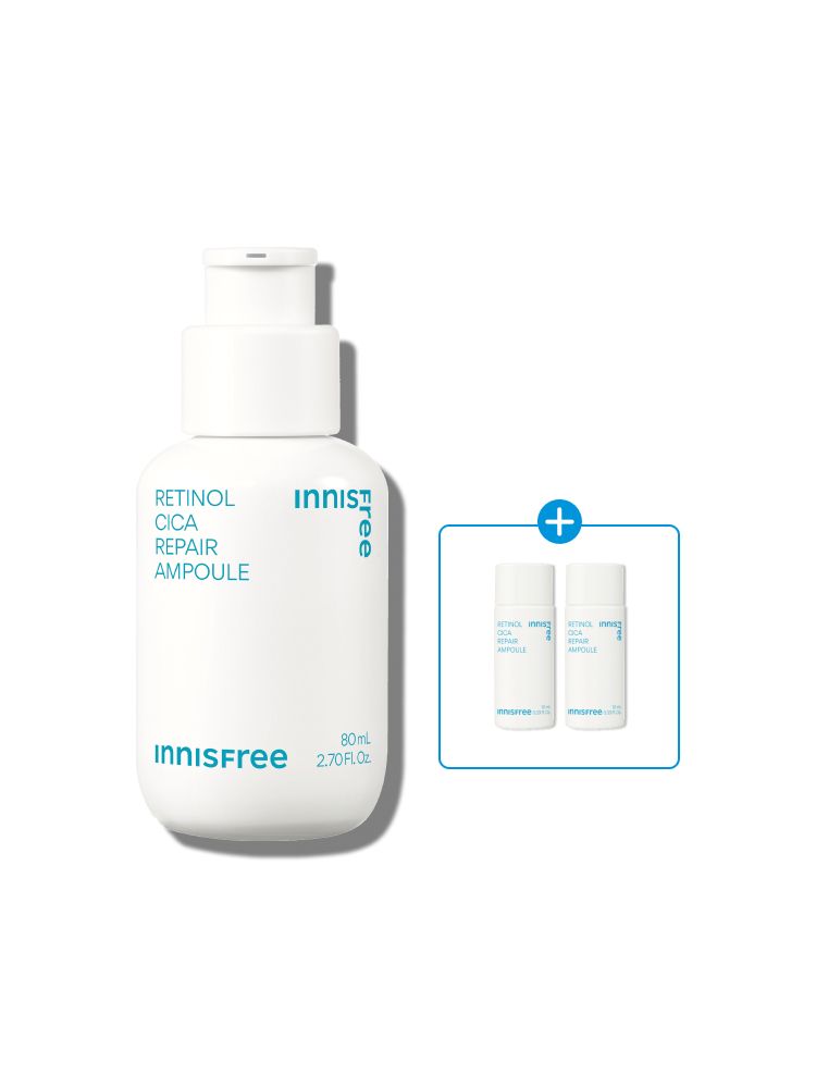 모공 흔적은 깨끗하게, 색소 흔적은 옅어지게! 모공&흔적을 개선하여 깨끗하고 매끄러워진 깐달걀 피부결로 가꿔주는 저자극 이니스프리 레티놀 시카 흔적 앰플 초대용량