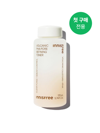 화산송이 파우더층이 유분과 피지를 흡착하고, PHA가 함유된 워터층이 각질을 녹여 보송매끈한 피부로 케어해 주는 모공 토너