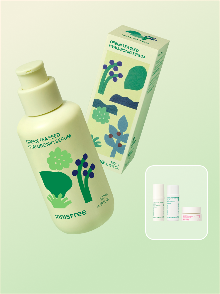 Green tea+HA™*이 함유된 순간 흡수 텍스쳐가 단숨에 피부 속건조를 개선하고 안정된 수분 밸런스로 피부를 건강하게 가꾸어주는 한정판 마키토이 콜라보 수분 세럼 *오직 피부 보습을 위해 개발된 녹차(뷰티그린티™) 추출물+ 흡수력과 지속력이 보다 강한 히알루론산으로 이루어진 강력한 수분 콤플렉스