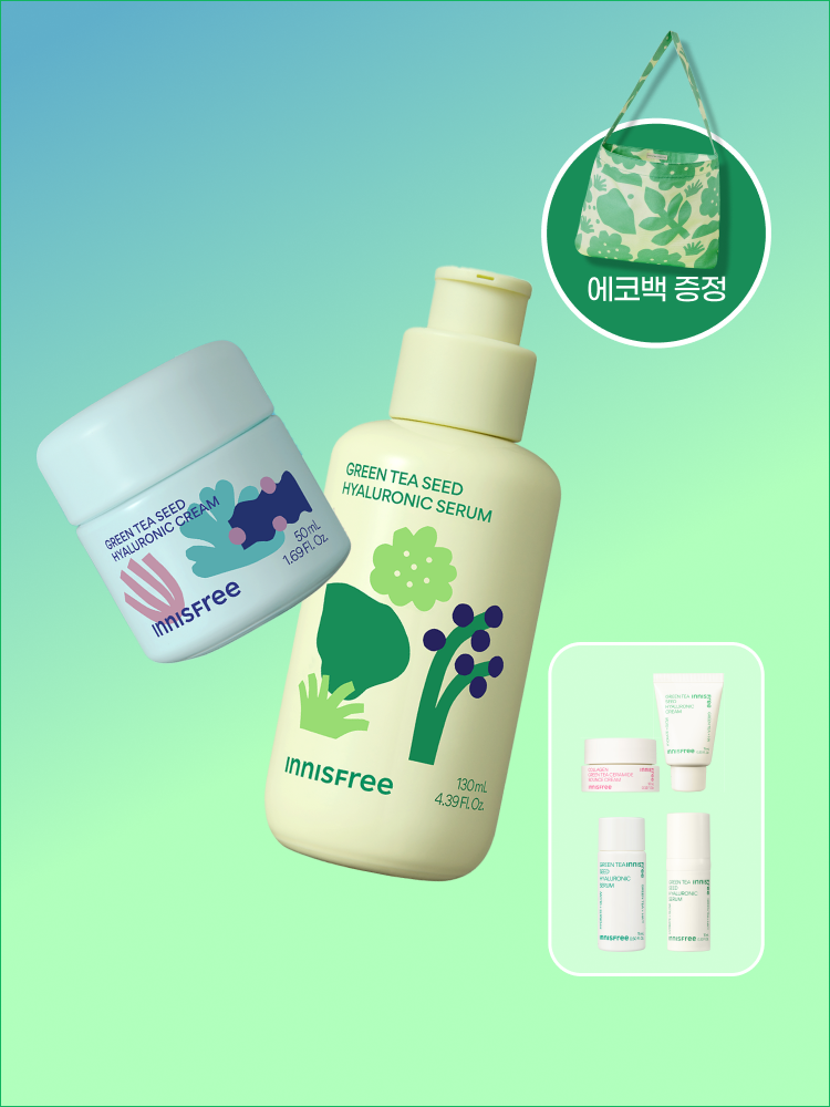 한정판 마키토이 컬라보 단숨에 피부 속건조를 개선하고 안정된 수분 밸런스로 피부를 건강하게 가꾸어주는 수분 세럼 + 풍부한 수분 텍스쳐가 피부에 밀착되어 촉촉한 진정 피부로 가꾸어주는 수분 크림