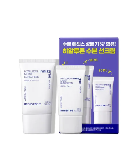 히알루론 수분 선크림 2종세트 SPF50+ PA++++ / 히알루론산 유기자차
