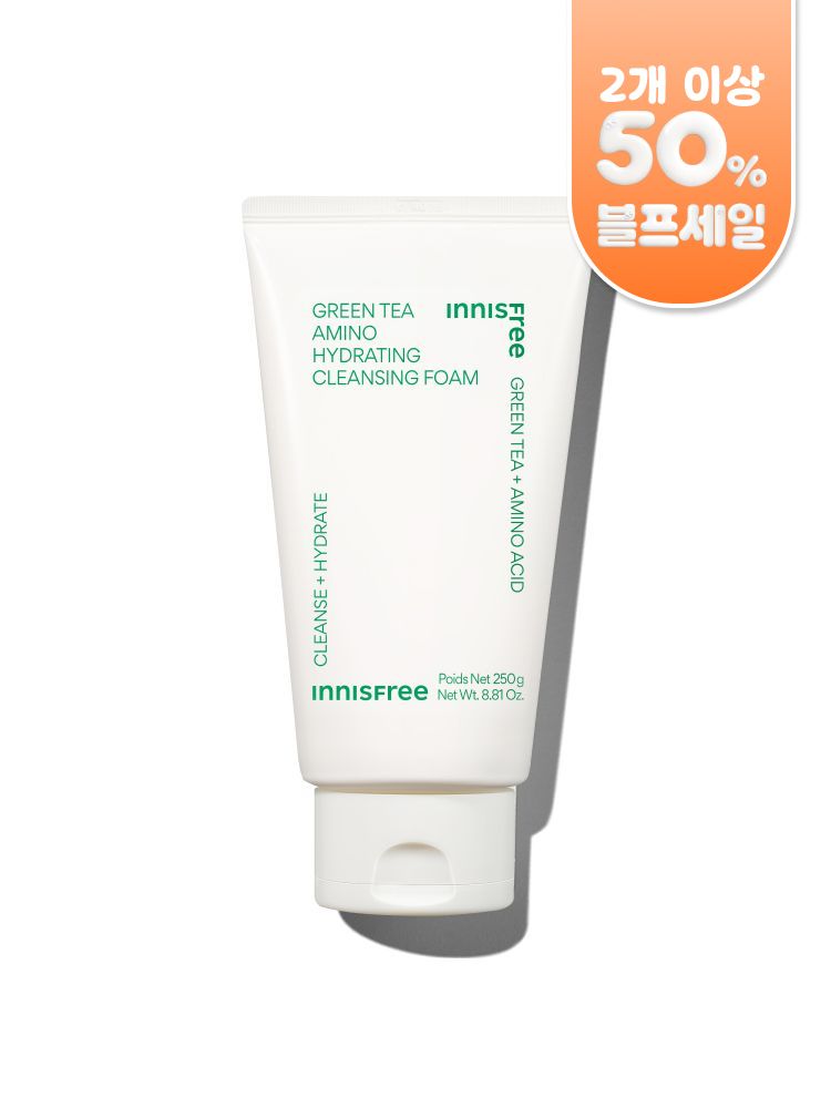 클렌징 후에도 속당김 없는 촉촉하게, 부드럽고 풍성한 아미노 거품으로 노폐물을 말끔히 제거하고 피부 유수분 밸런스 케어하는 클렌징 유목민의 정착템 이니스프리 대표 폼 클렌저 이니스프리 그린티 아미노 수분 폼 클렌징 대용량