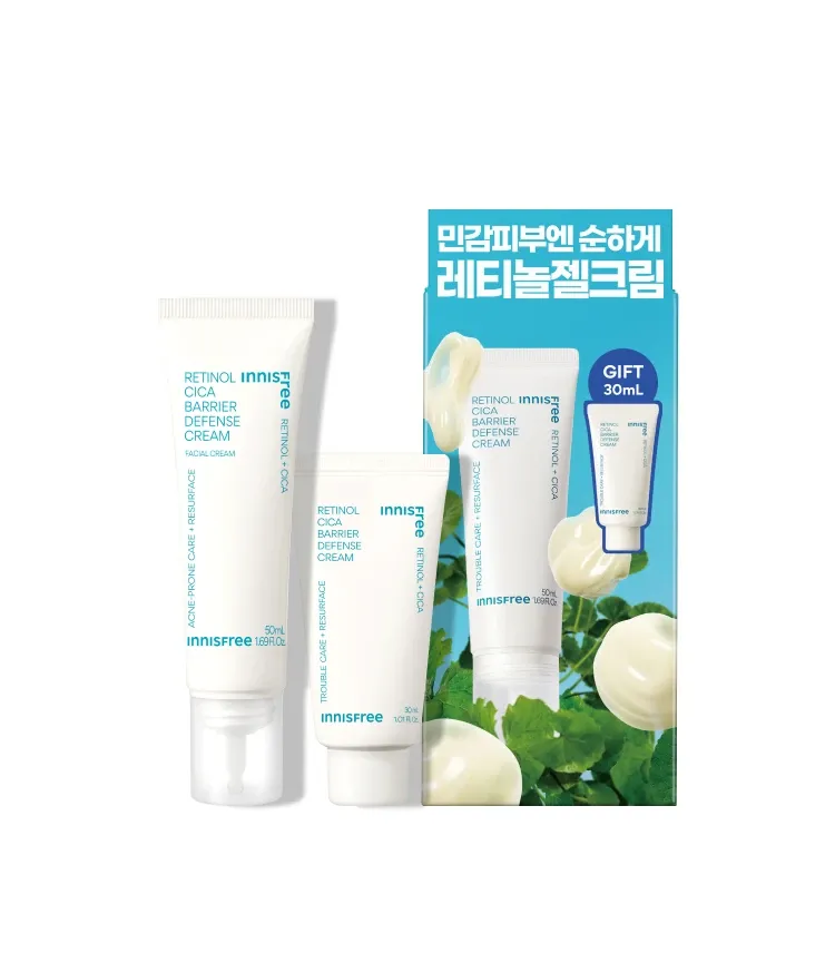 갓 생긴 트러블의 개선으로 건강한 피부 솔루션 케어와 잡티흔적, 피부결까지 다양한 피부 트러블을 케어해주는 수분감 가득, 촉촉한 저자극 이니스프리 레티놀 시카 흔적 크림