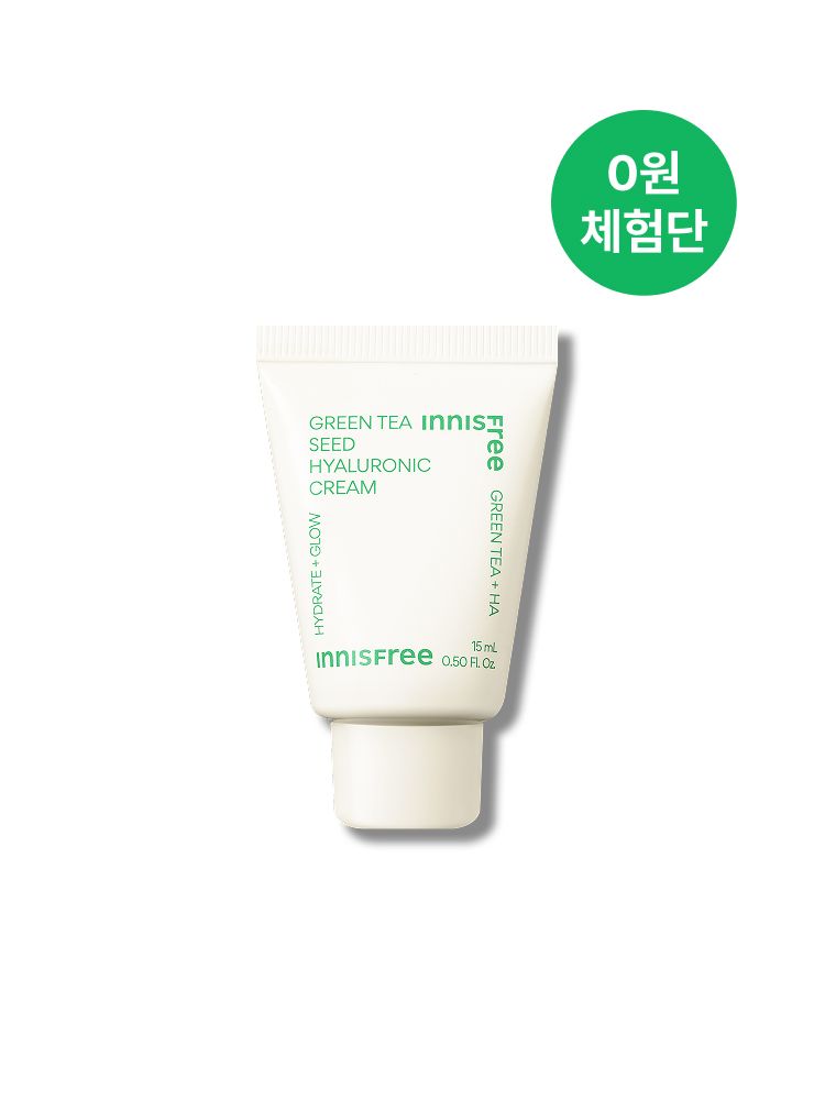 그린티 성분과 히알루론산이 함유된 풍부한 수분 텍스쳐가 피부에 밀착되어 촉촉한 진정 피부로 가꾸어주는 수분 크림