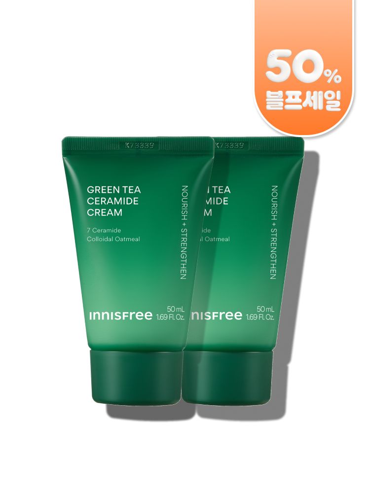 강력한 속보습 에너지 충전! 뭘 해도 건조하다면 바르자마자 부드럽게 스며드는 이니스프리 그린티 버터 보습크림 슈퍼 그린티™가 깊은 보습감을 채워주고, 그린티 세라마이드가 손상된 피부 장벽을 편안하게 감싸주는 이니스프리 대표 저자극 고보습 크림