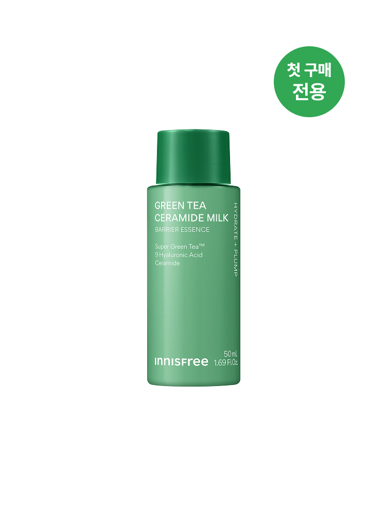 슈퍼 그린티™와 그린티 세라마이드가 함유된 포뮬러로 3초면 강력 속보습 완성. 피부 장벽 개선은 물론 메이크업 밀착력도 UP 시켜주는 신개념 밀크 텍스쳐, 토너팩으로도 추천! 민감성 피부도 사용 가능한 저자극 에센스, 이니스프리 신제품 그린티 밀크 보습 에센스