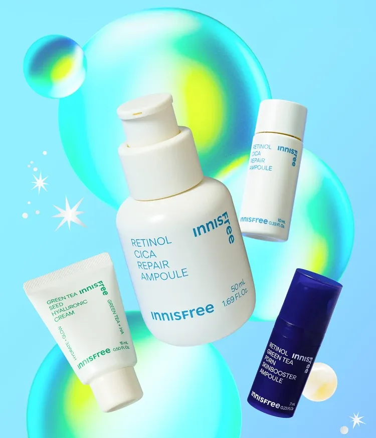 모공 흔적은 깨끗하게, 색소 흔적은 옅어지게! 모공&흔적을 개선하여 깨끗하고 매끄러워진 깐달걀 피부결로 가꿔주는 저자극 이니스프리 레티놀 시카 흔적 앰플