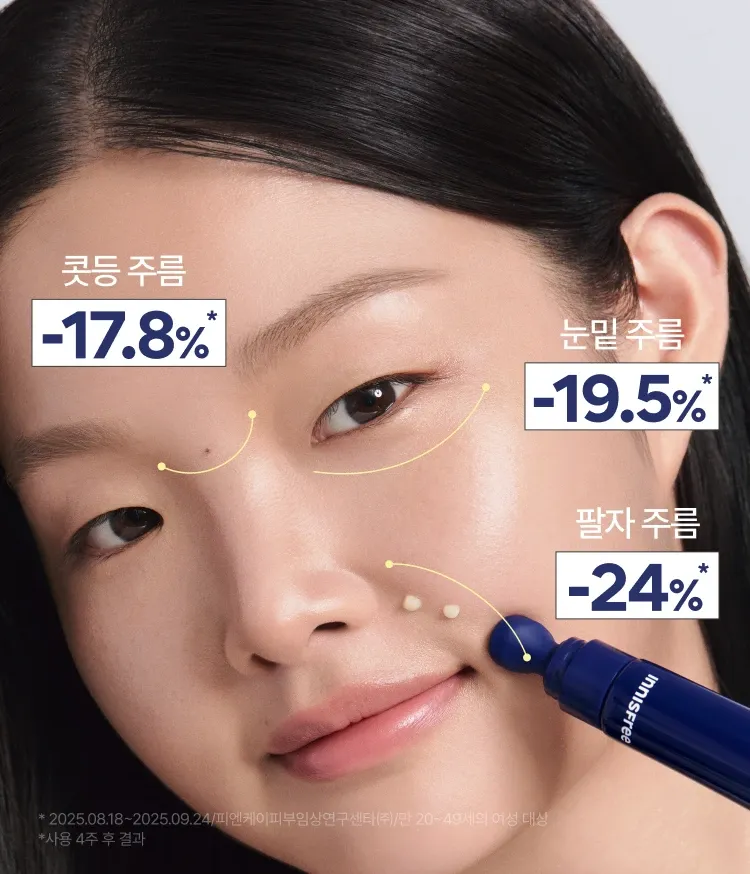 그린티 PDRN™*, 캡슐 레티놀, 펩타이드로 조합된 포뮬러가 눈가·입가의 표정 라인에 탄력을 더해 탄탄하고 매끈한 피부로 가꿔주는 아이 & 립 세럼