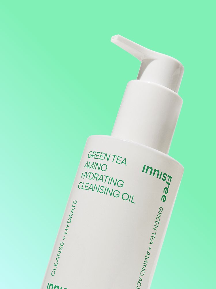 피부에는 순하고 촉촉하게, 메이크업, 피부 노폐불 딥클렌징은 확실하게! 딥 클렌징 후에도 피부에는 수분감이 남아 민감성, 건조한 피부타입에 필수템 이니스프리 대표 클렌징오일 그린티 아미노 수분 클렌징 오일