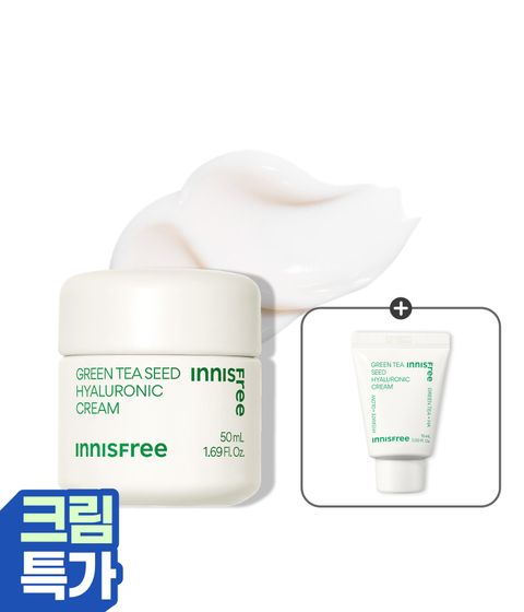 [50mL] 그린티 히알루론산 수분크림 / 저자극 진정 끈적이지않는 수분크림