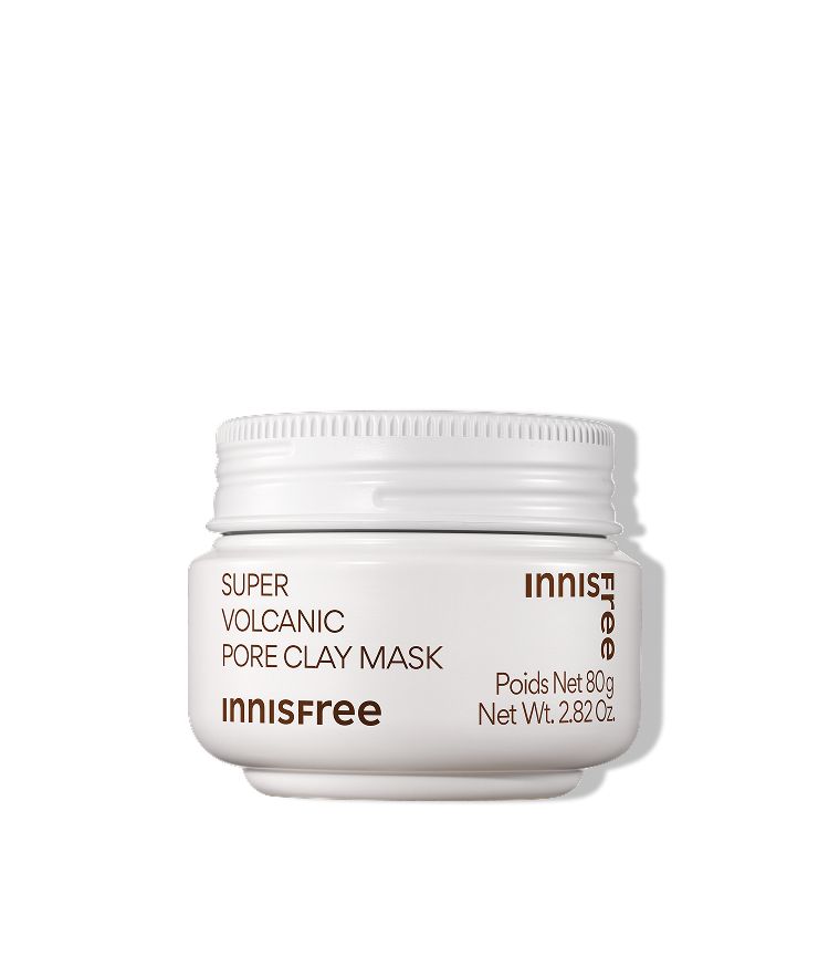 다양한 모공 고민을 한번에 해결해주며 각질 케어 효능을 지닌 AHA 성분이 함유된 피지흡착모공팩. 피부자극 테스트를 완료한 저자극 크리미 텍스처의 사용감. 모공 면적, 블랙헤드, 피부결, 각질 등 케어해주는 이니스프리 수퍼 화산송이 모공팩