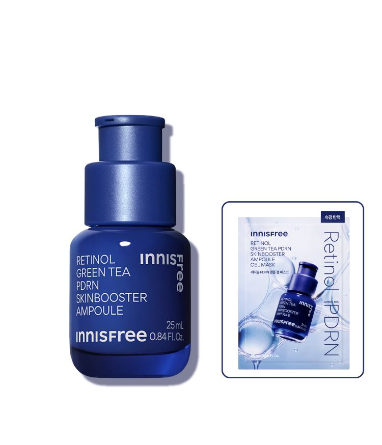 레티놀과 그린티 PDRN™ 포뮬러의 피부 겉케어X속케어 시너지가 선사하는 매끈한 모공결 & 촘촘한 피부광의 스킨부스터 앰플