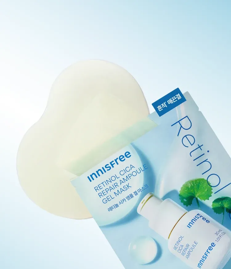 레티놀 시카 앰플의 핵심 성분을 한 장에 담아, 흔적* 과 피부결을 개선해 매끈한 깐달걀 피부로 가꿔주는 겔 마스크