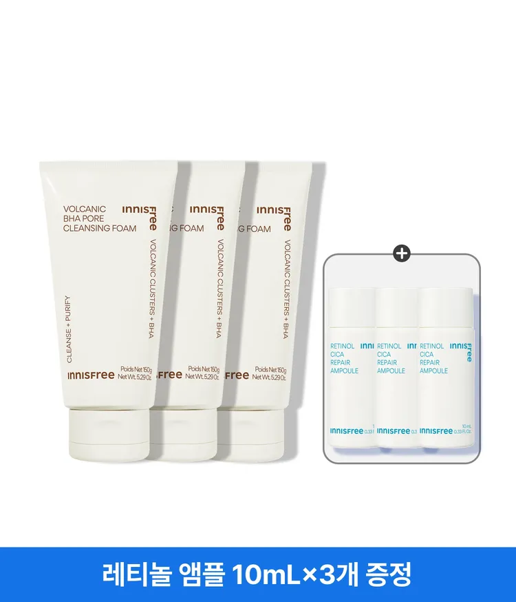 이니스프리 화산송이 바하 모공 폼 클렌징은 제주 화산송이의 피지 흡착력과 BHA 성분의 각질 케어 기술을 결합하여 모공 속부터 피부 결까지 매끈하게 세정합니다. 탄력 있는 생크림 거품이 선크림 잔여물은 물론 노폐물을 깔끔하게 딥 클렌징하며, 여드름성 피부 완화 기능성과 하이포 알러제닉 테스트를 완료하여 민감한 피부도 당김 없이 촉촉하게 마무리합니다.