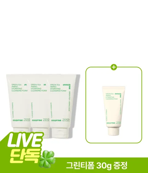 [반값+30g 더!] 그린티 수분 폼 클렌징 150g x 3개
