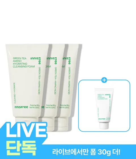 [반값+증정] 그린티 수분 폼 클렌징 150g X 3개 [트리플 기획]