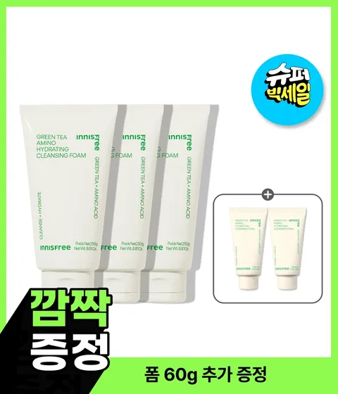 [반값+60g 더!] 그린티 수분 폼 클렌징 150g x 3개 [트리플 기획]