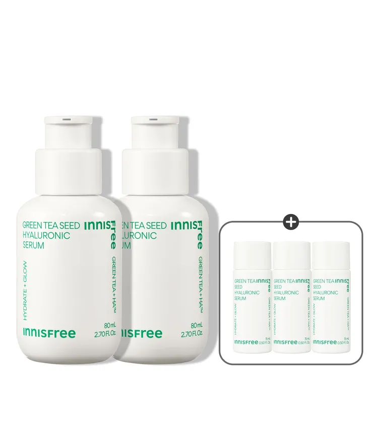 이니스프리 그린티 수분 히알루론산 세럼은 GREEN TEA+HA™와 나노 캡슐 히알루론산 3겹 레이어링으로 물보다 1.4배 빠른 흡수와 72시간 보습을 완성합니다. 속건조 해결 100% 만족, 열자극 후 일시적 붉은기 48% 진정, 논코메도·민감피부 일차자극·하이포알러지 테스트 완료 비건 포뮬러로 속건조와 붉은기를 한 번에 해결합니다.