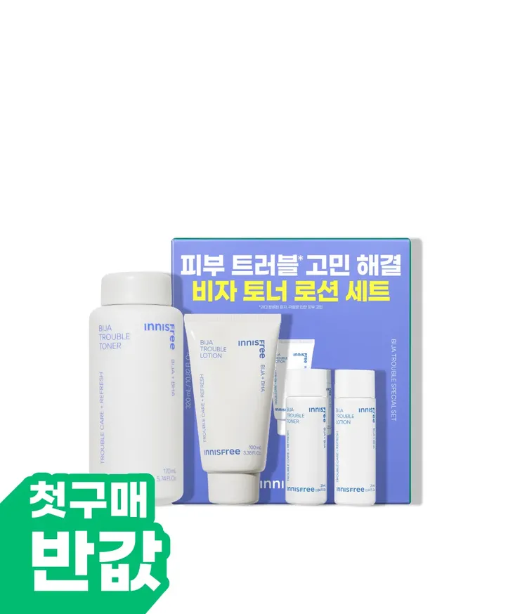 피부 보호력을 지닌 비자오일 함유. 진정 효과와 유수분 밸런스를 동시에 잡아주고 번들거림 없이 흡수되는 산뜻한 제형으로 깨끗하고 매끄러운 피부를 완성 시켜주는 이니스프리 스킨로션세트