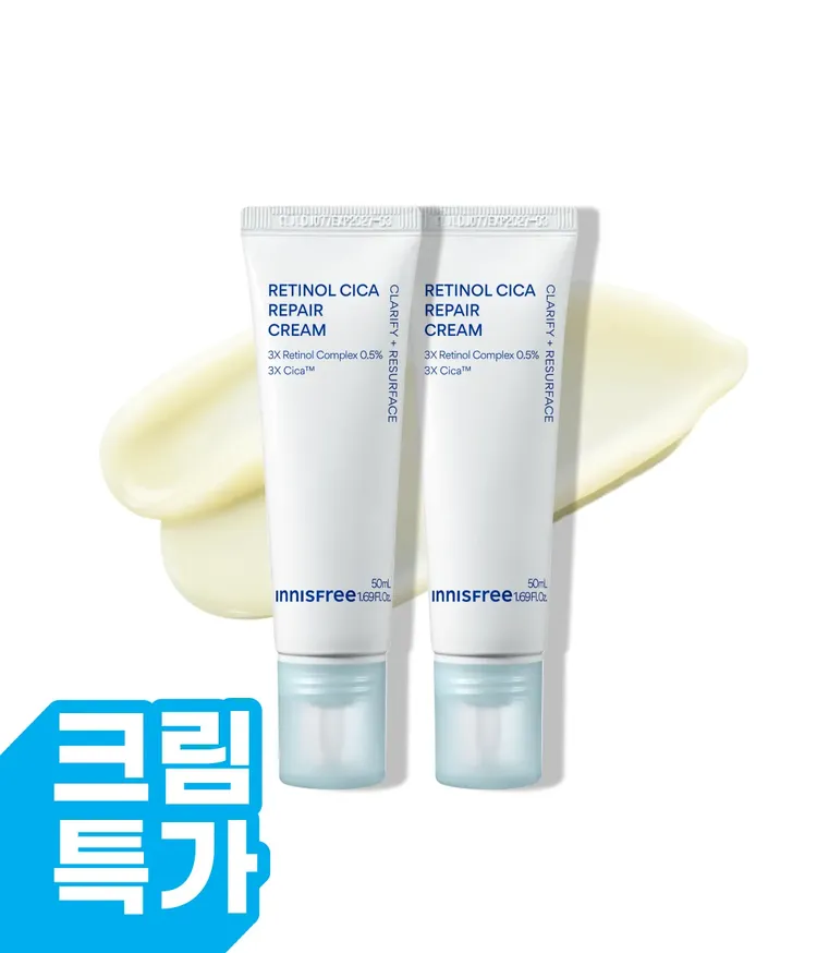 이니스프리 NEW 레티놀 시카 모공 흔적 크림은 3X 레티놀 컴플렉스와 3X 시카™ 68% 함유 포뮬러로 모공보다 2,300배 작은 레티놀 리포좀에 캡슐화된 트리플 레티놀 시스템을 담았습니다. 수분 세럼처럼 가볍고 촉촉하게 스며드는 저자극 포뮬러가 메이크업 전·취침 전에도 겉돌지 않고 흡수되어 모공·탄력·진정 케어를 균형 있게 완성합니다.