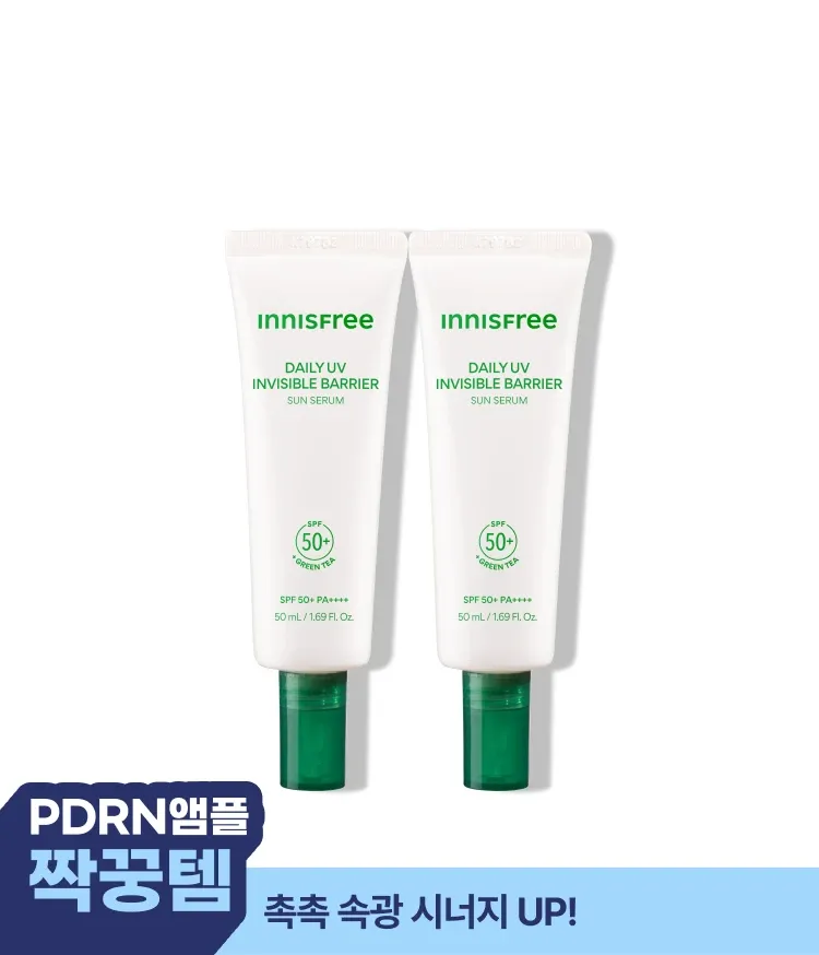이니스프리 데일리 유브이 수분장벽 선세럼은 히알루론산·그린티 세라마이드 기반 자외선 차단 기능성 제품으로, 1초 수분 흡수로 투명하게 사용할 수 있습니다. 수분 장벽+UV 방어막을 단단히 세우는 그린티 화잘먹 선세럼입니다. 안전성·저자극 관련 검증을 갖추어 민감 피부도 편안히 사용할 수 있습니다.