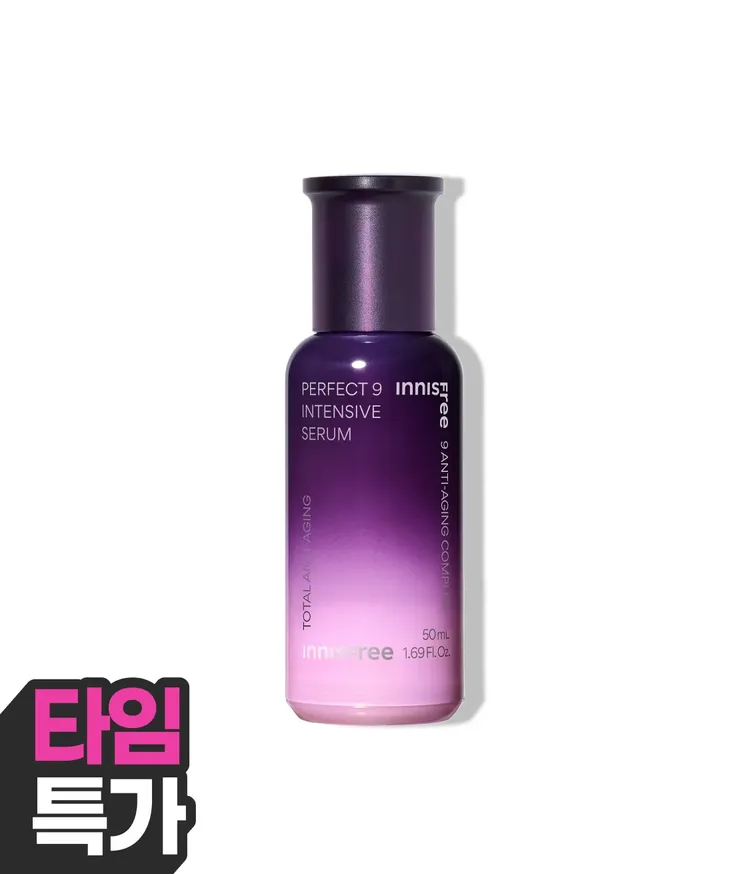 눈에 띄게 거질어진 피부결, 탄력 및 생기 저하, 잔주름 및 깊은 주름 고민인 피부를 실크처럼 매끄러운 피부로 만들어주는 주름,미백 2중기능성 이니스프리 토탈 안티에이징 세럼