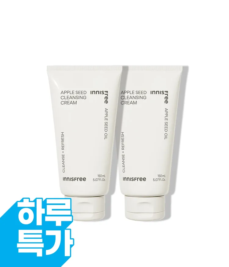 이니스프리 애플씨드 클렌징 크림은 사과 추출물과 애플씨드 오일(40ppm)을 함유한 생크림 제형이 메이크업 잔여물과 각질을 부드럽게 제거합니다. CLEANSE·REFRESH 포뮬러로 메이크업을 부드럽게 지우고 피부를 건강하게 가꿔 끈적임 없는 촉촉한 마무리를 선사합니다. 피부 자극 및 안자극 테스트를 완료하여 저자극 클렌징을 선사합니다.