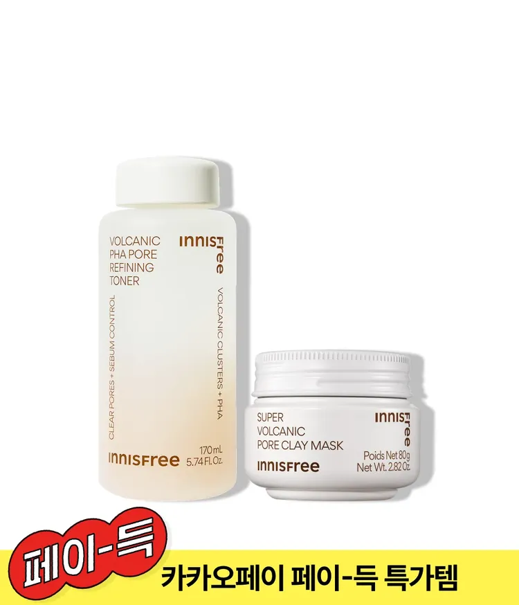 이니스프리 수퍼 화산송이 모공팩은 80g 크리미 워시오프 팩으로 제주 화산송이와 AHA가 모공 면적·블랙헤드·피부결 등 9가지 모공 고민을 집중 케어합니다. 화산송이 캡슐의 쿨링감으로 모공 속 과다 피지·노폐물을 정돈한 뒤 미온수로 씻어내며, 피부 자극 테스트를 완료한 저자극 포뮬러로 지성·복합성 피부의 데일리 모공 케어를 균형 있게 선사합니다.