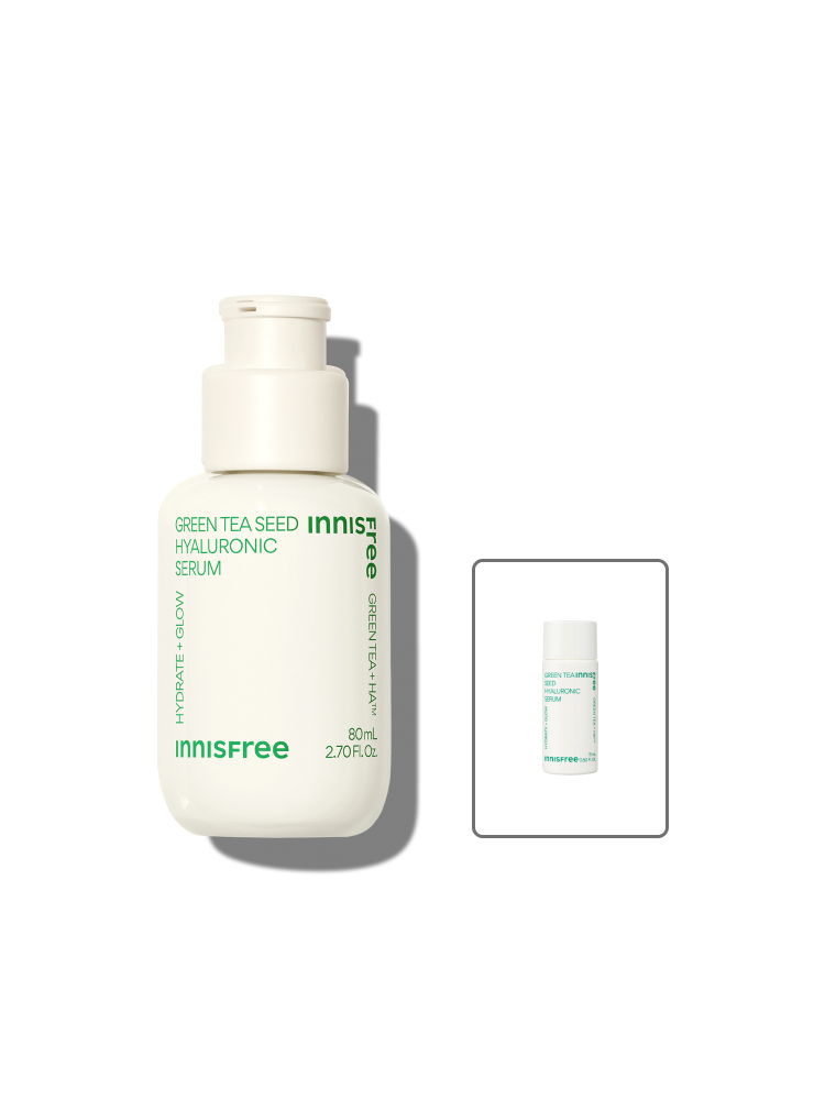 Green tea+HA™*이 함유된 순간 흡수 텍스쳐가 단숨에 피부 속건조를 개선하고 안정된 수분 밸런스로 피부를 건강하게 가꾸어주는 수분 세럼 *오직 피부 보습을 위해 개발된 녹차(뷰티그린티™) 추출물+ 흡수력과 지속력이 보다 강한 히알루론산으로 이루어진 강력한 수분 콤플렉스