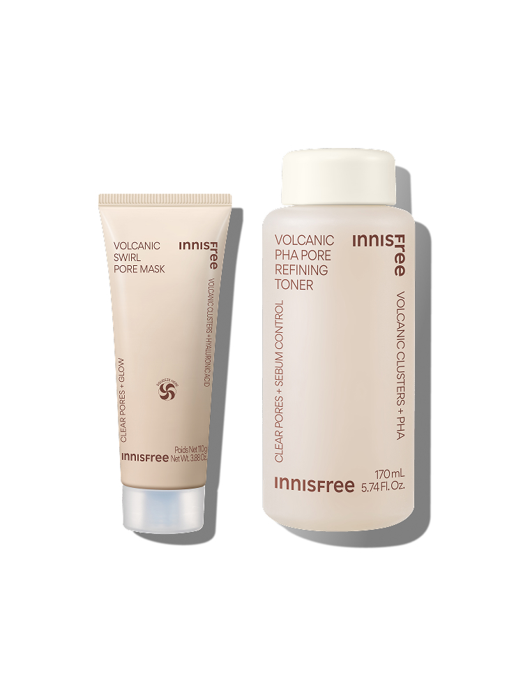 화산송이 모공 듀얼 마스크팩 110g + 화산송이 모공 매끈결 토너 170mL