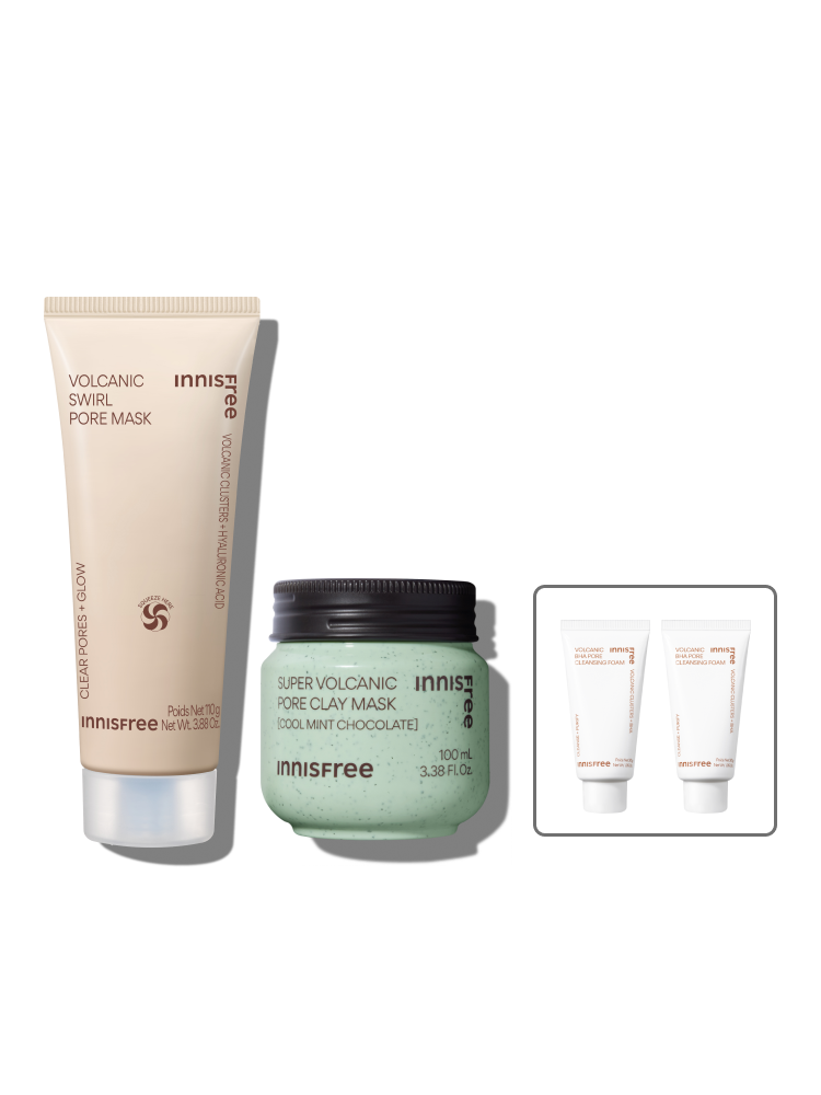화산송이 모공 듀얼 마스크팩 110g + 화산송이 쿨민초 모공팩 100mL