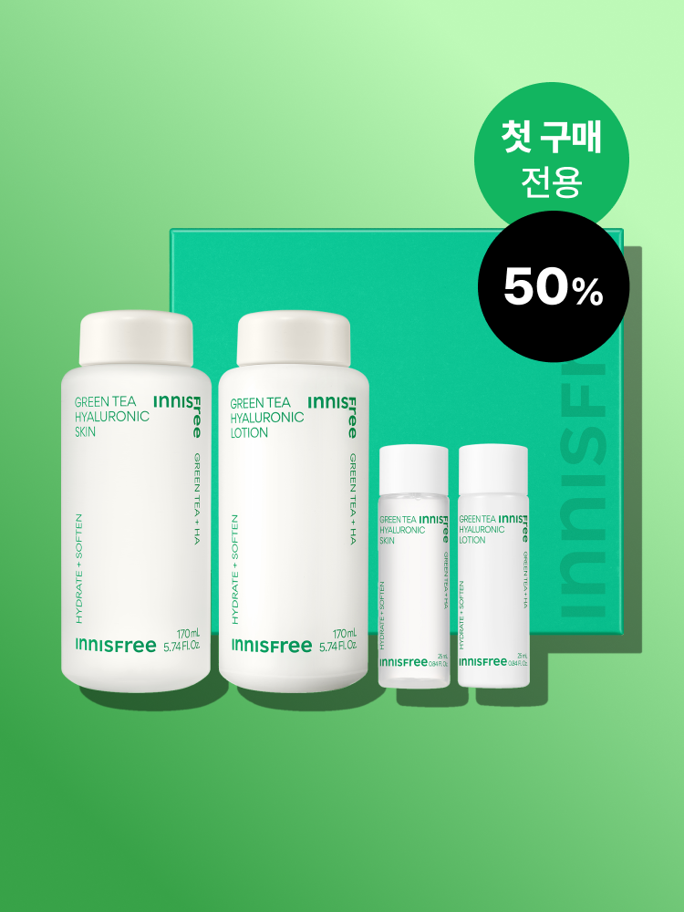 [첫구매]그린티 히알루론산 스킨케어 2종 세트 / 스킨 로션 수분 저자극 닦토 